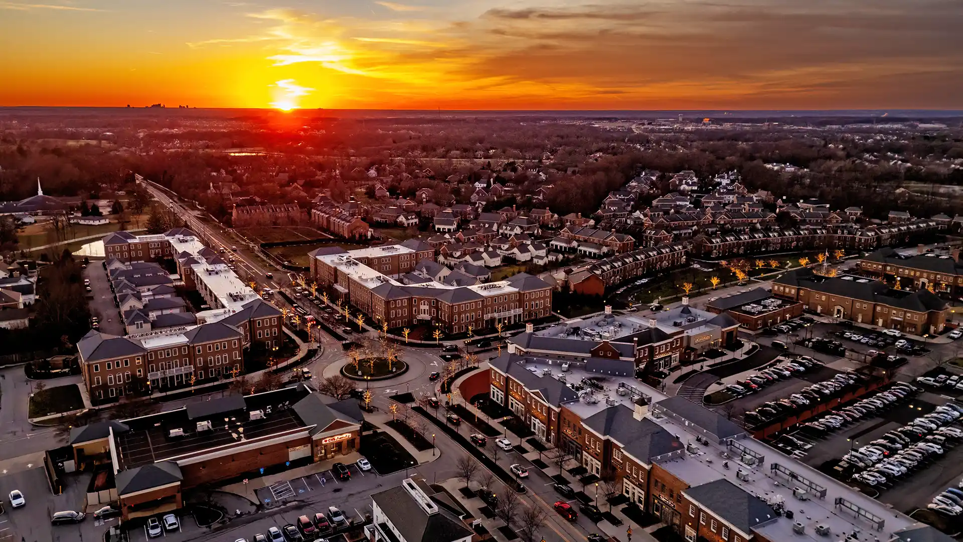 Aerial view of New Albany, Ohio