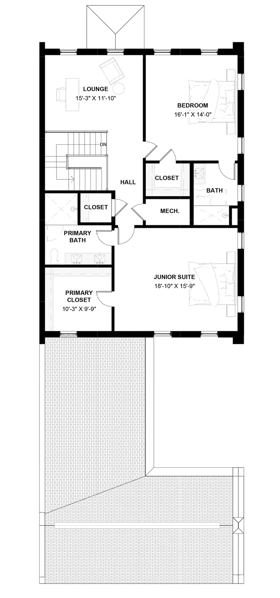 16 Richmond Square — Second Floor floor plan